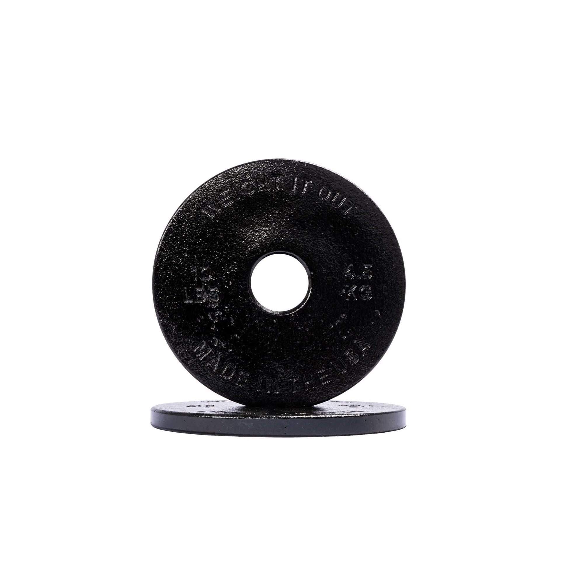Cast Iron Machined Weight Plate Pairs - front view 10 lbs (black finish)