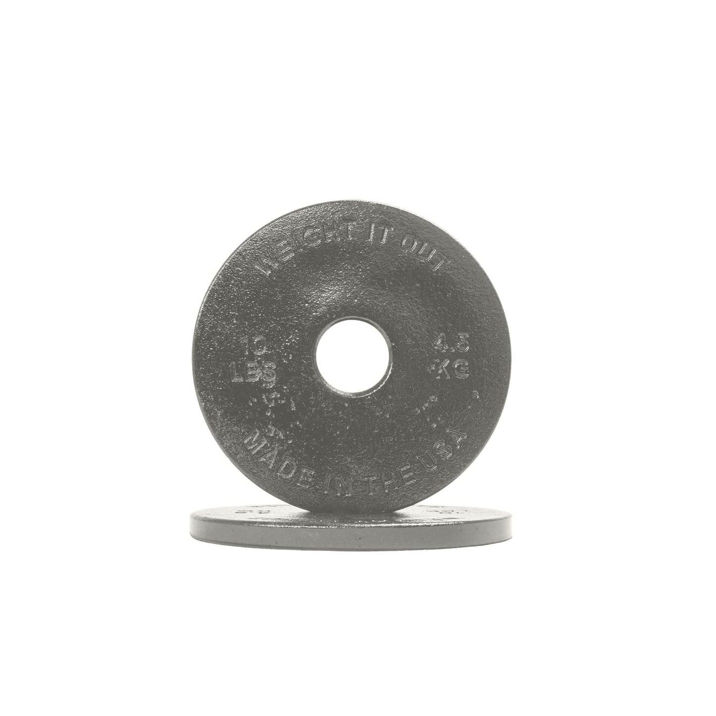Cast Iron Machined Weight Plate Pairs - front view of 4.5 kg (clear finish)