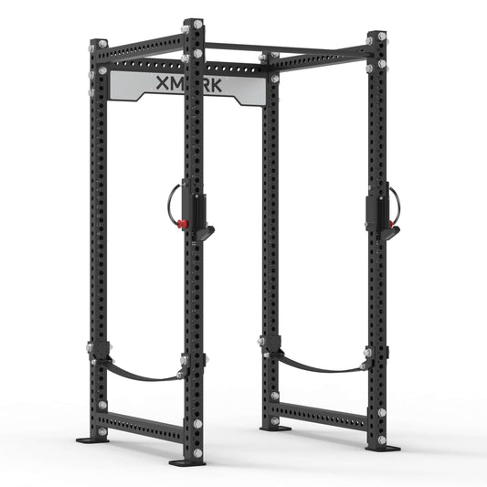 XMARK Viper Power Rack with sturdy 11-gauge steel frame, designed for squats, bench press, and pull-ups in home gyms.