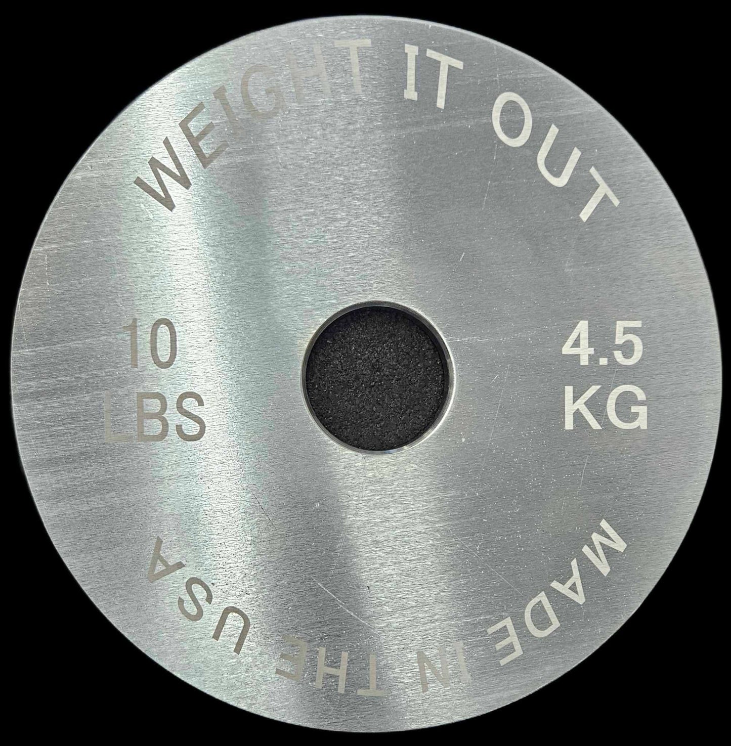 Solid Steel Calibrated Weight Plate Sets - top view 10 lbs (silver finish)