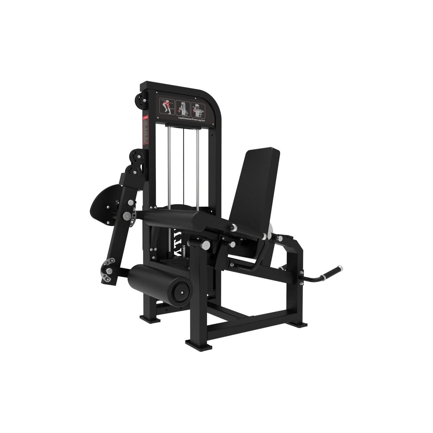 SFE Commercial Leg Extension Prone Leg Curl Combo w/250lb Weight Stack - perspective view layout with second adjustment