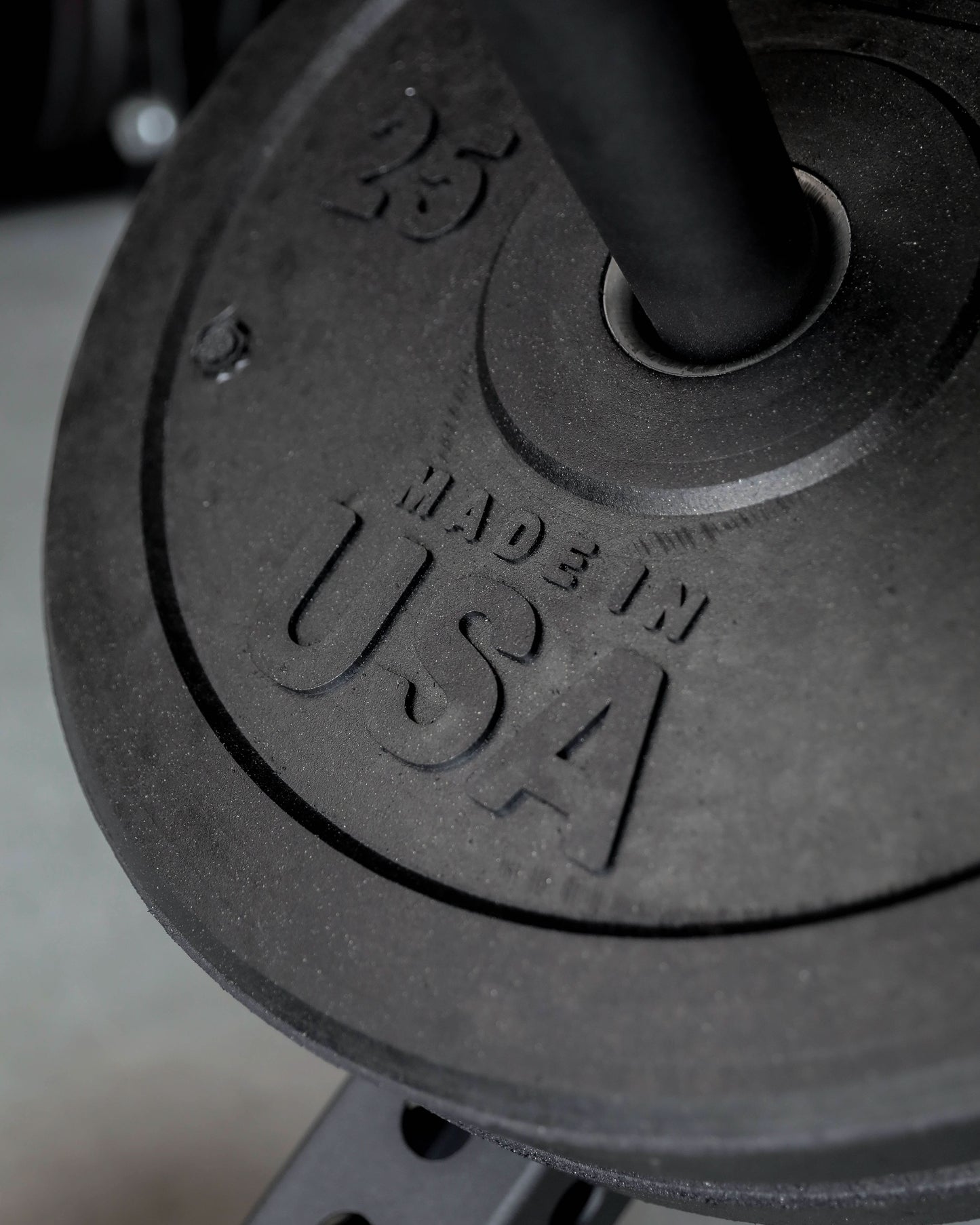 USA Bumper Plate Set - close up view with USA imprint