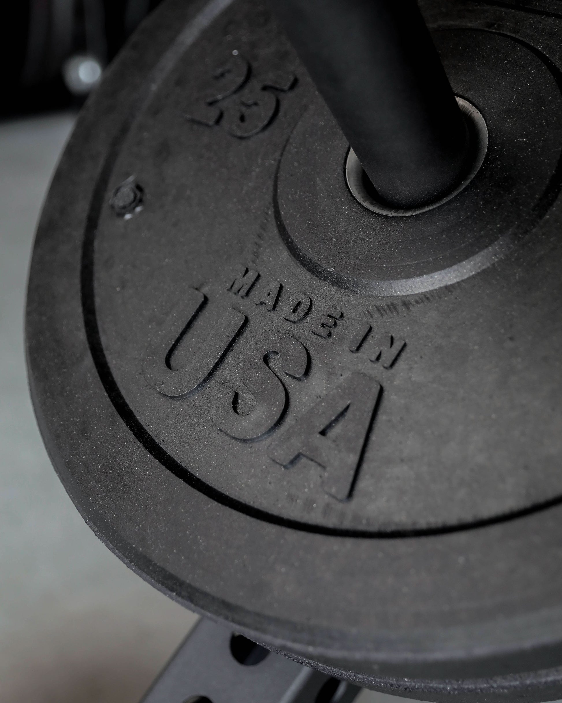 USA Bumper Plate Set - close up view with USA imprint