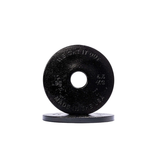 Cast Iron Machined Loadable Dumbbell Sets - front view (10 lbs) in black
