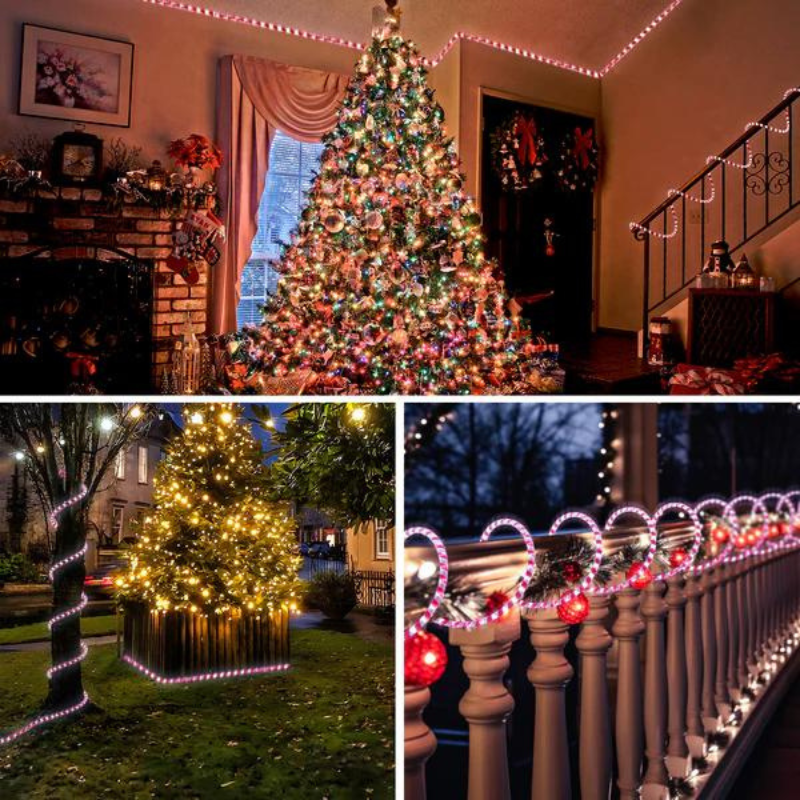 110V Candy Cane Christmas Rope Light - 11000K Cool White