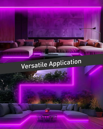 110V-120V Purple Neon LED Rope Light - 8mmX16mm,Commercial Grade, IP65, 6 Watts/M -Cuttable, dimmable, could be hardwired ETL Listed- Plug and Play