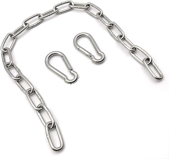 1.6ft Stainless Steel Hanging Chains with Carabiners – Secure Mounting Kit for UFO High Bay Lights