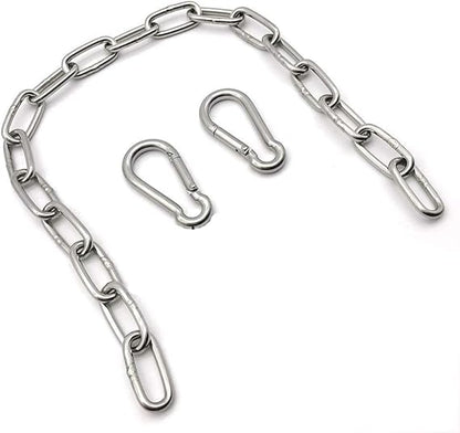 1.6ft Stainless Steel Hanging Chains with Carabiners – Secure Mounting Kit for UFO High Bay Lights