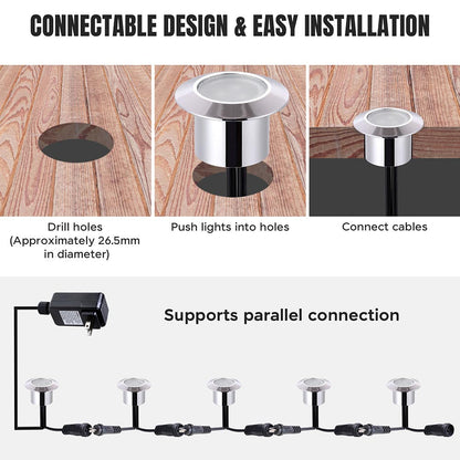Yescom Recessed LED Deck Light Fixture Transformer Kit 10Pack