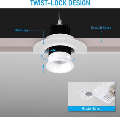 1 Inch LED Recessed Light, 9W, Selectable CCT, 600 Lumens, 120 VAC