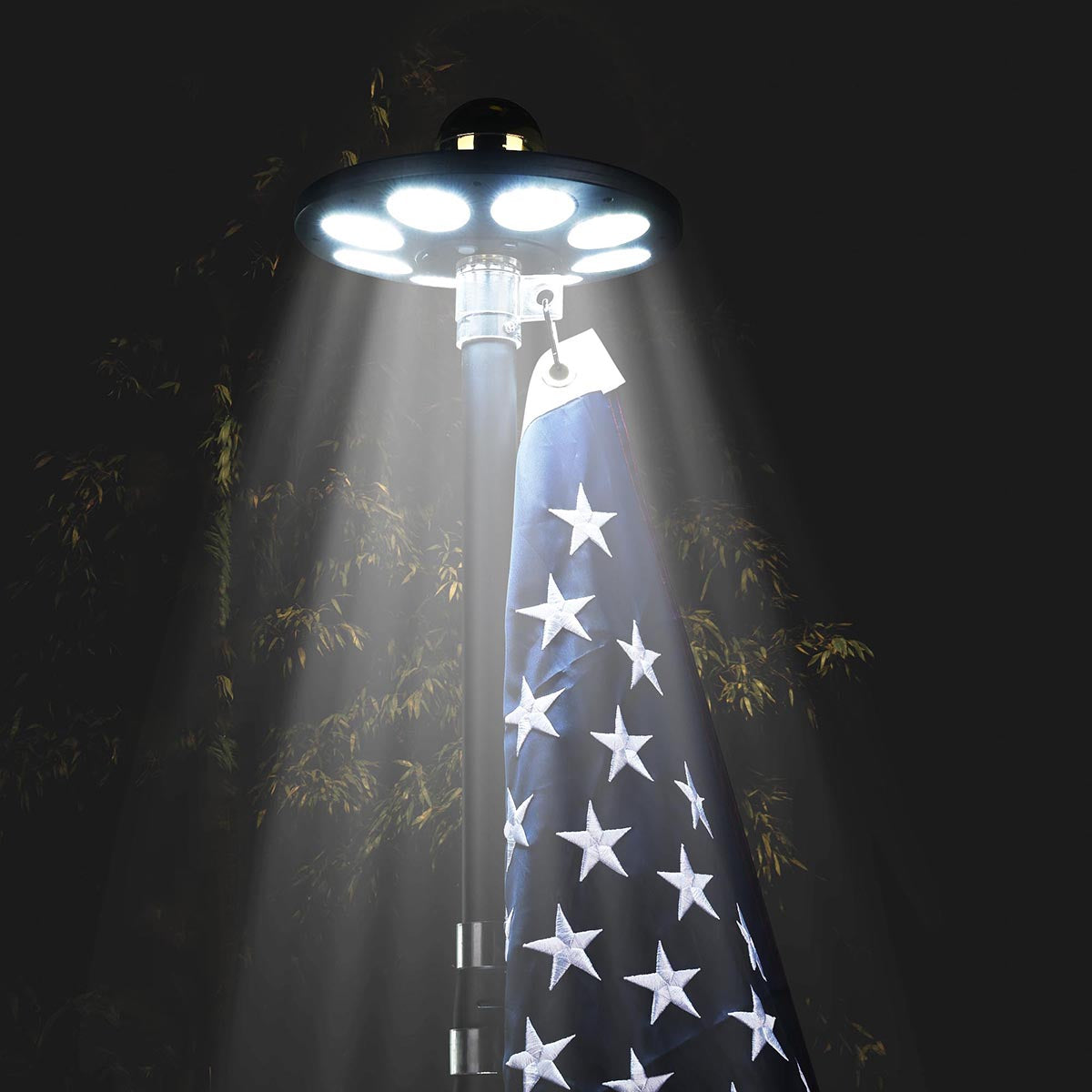 Yescom Solar Flagpole Light Topper Hole 11/16" 136LED