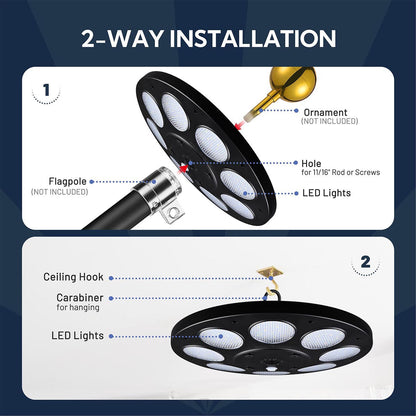 Yescom Solar Flagpole Light Topper Hole 11/16" 136LED