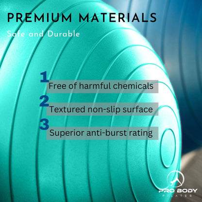 Yoga Ball for Pregnancy, Fitness, Balance, Workout at Home, Office and Physical Therapy (Slate)