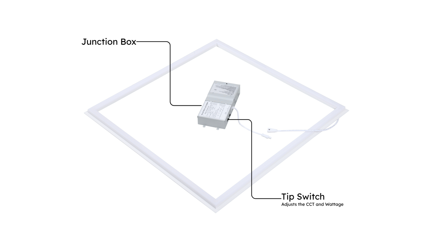 LED T-Bar Light, Power & CCT Adjustable (20W/30W/40W), 2x2, 3000K-6500K, 5200 Lumens