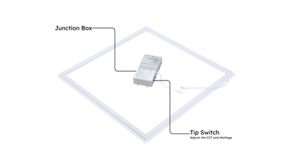 LED T-Bar Light, Power & CCT Adjustable (20W/30W/40W), 2x2, 3000K-6500K, 5200 Lumens
