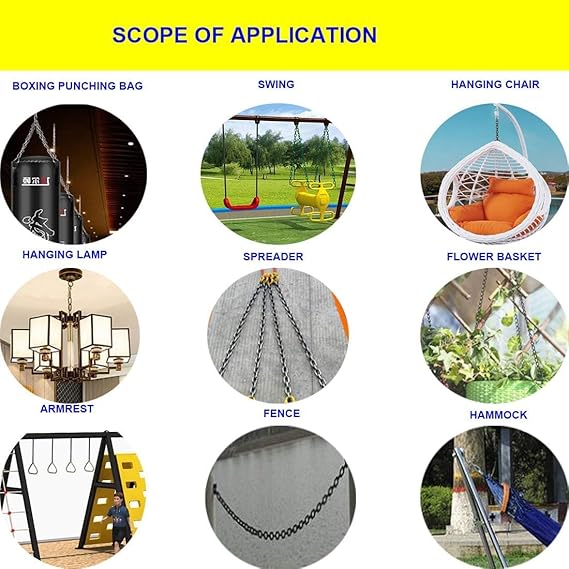 1.6ft Stainless Steel Hanging Chains with Carabiners – Secure Mounting Kit for UFO High Bay Lights