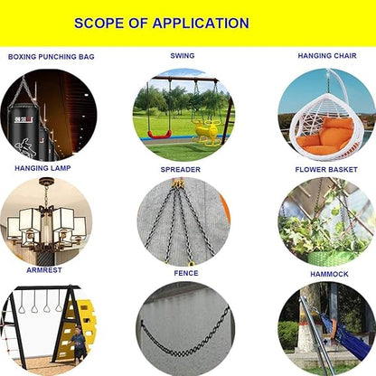 1.6ft Stainless Steel Hanging Chains with Carabiners – Secure Mounting Kit for UFO High Bay Lights