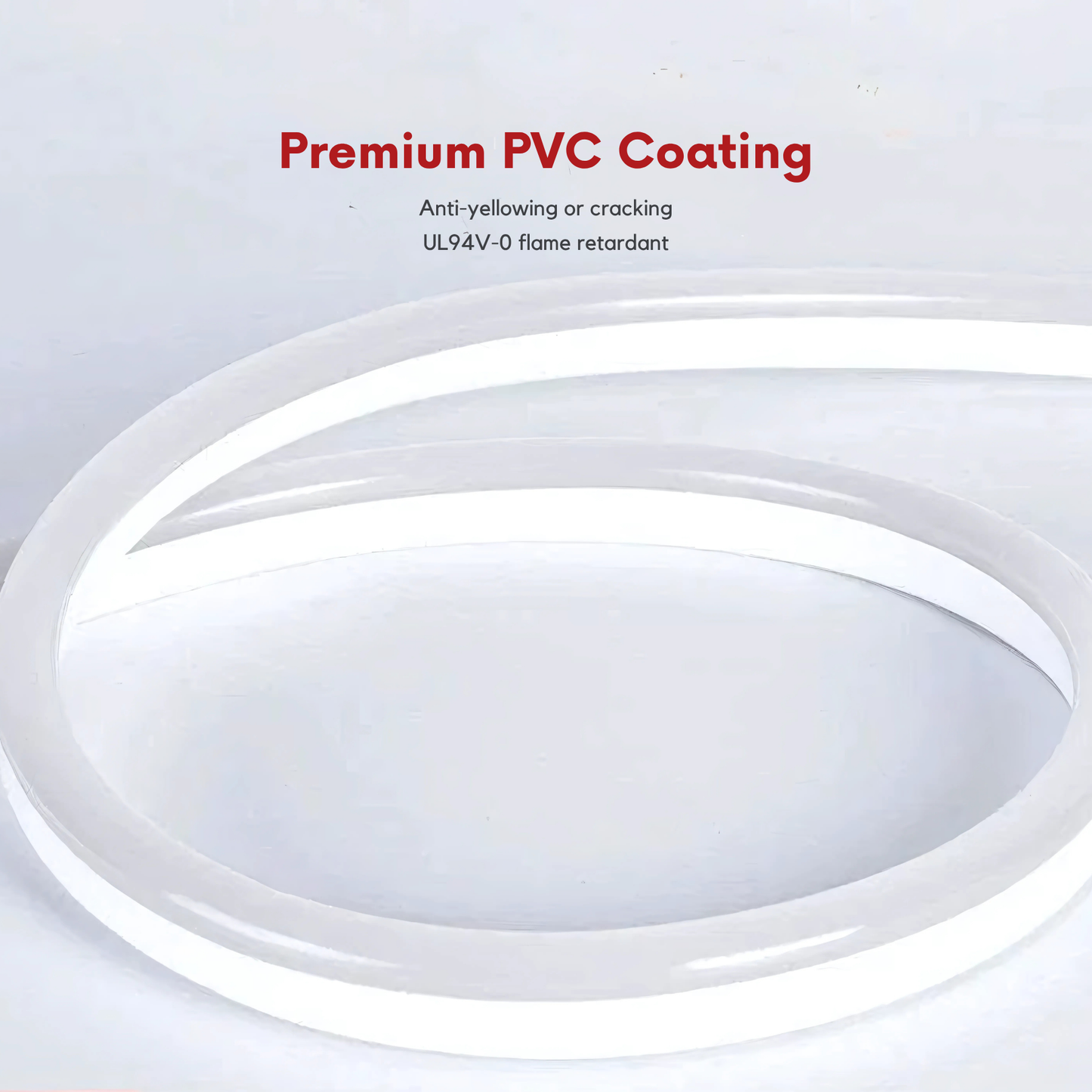 110-130V Warm White LED Neon Rope Light -3000K- 7mm x 14.5mm-7W/Meter and 220LM/W -Dimmable, Flexible, IP65 Waterproof, Cuttable for Home & Commercial Use