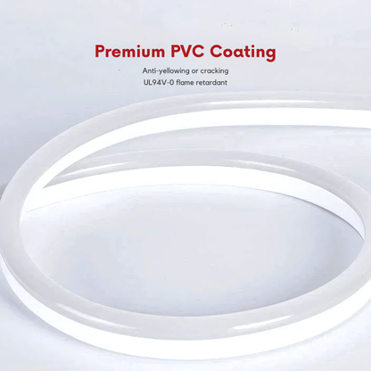 110-130V Warm White LED Neon Rope Light -3000K- 7mm x 14.5mm-7W/Meter and 220LM/W -Dimmable, Flexible, IP65 Waterproof, Cuttable for Home & Commercial Use