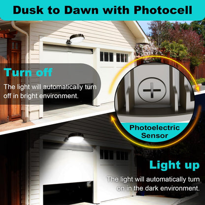 LED Barn Light, 100W, 5000K, 12,000 Lumens, 100-277 VAC, Built-in Photocell, Wall & Pole Mount