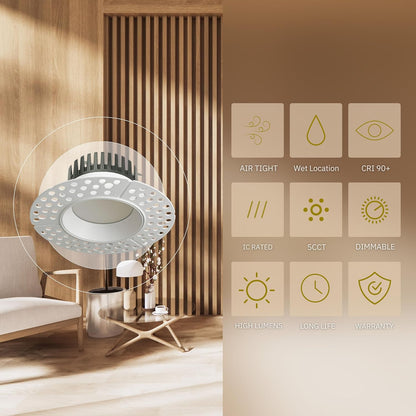 1 Inch LED Recessed Light, 9W, Selectable CCT, 600 Lumens, 120 VAC