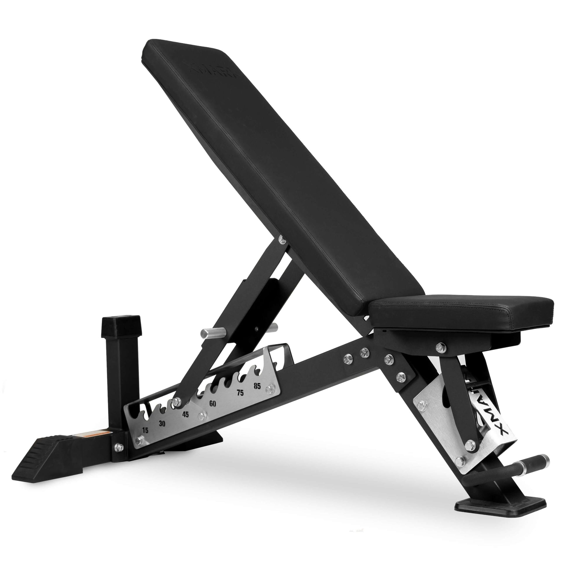 Black Hawk adjustable weight bench with heavy-duty steel frame and thick padding for comfort.