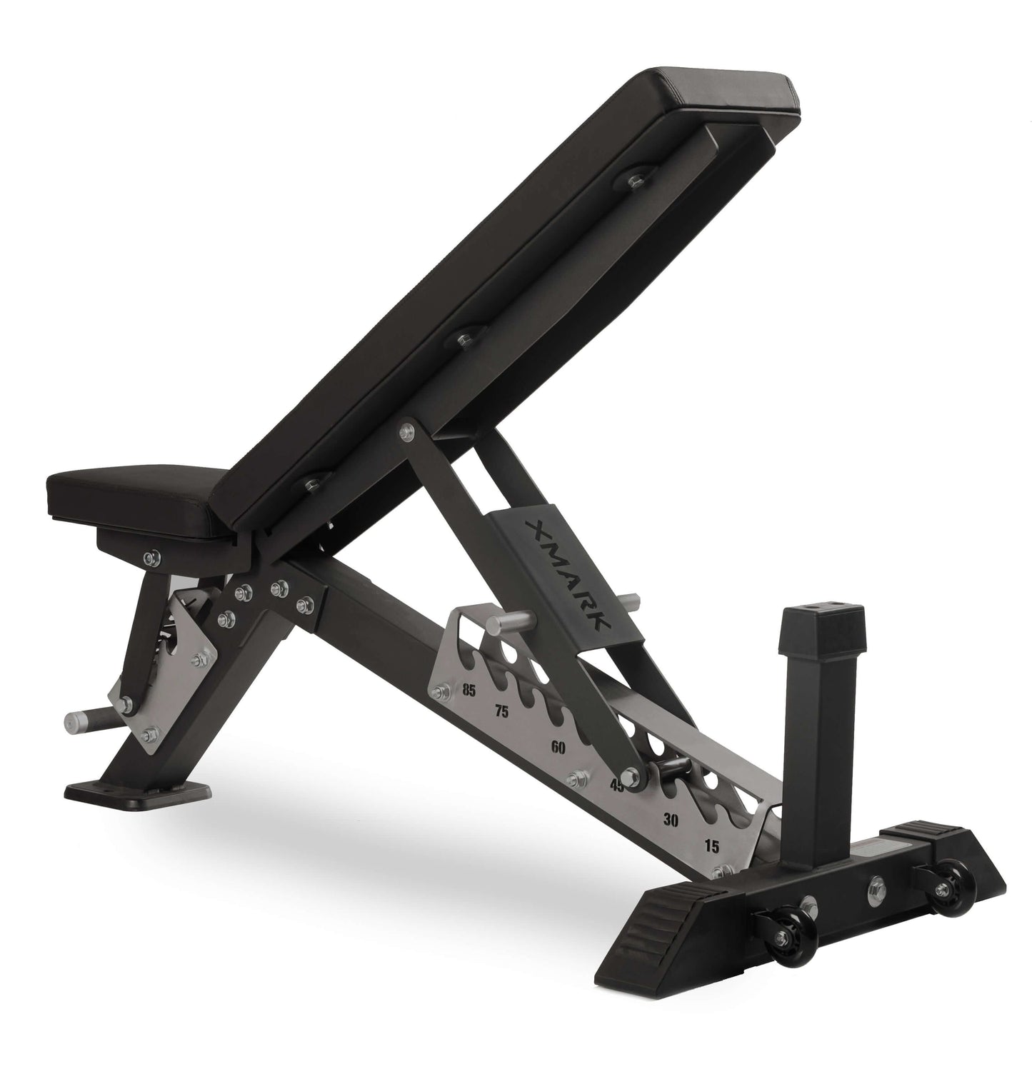 Black Hawk adjustable weight bench with heavy-duty stainless steel frame and thick padding for optimal comfort and support.