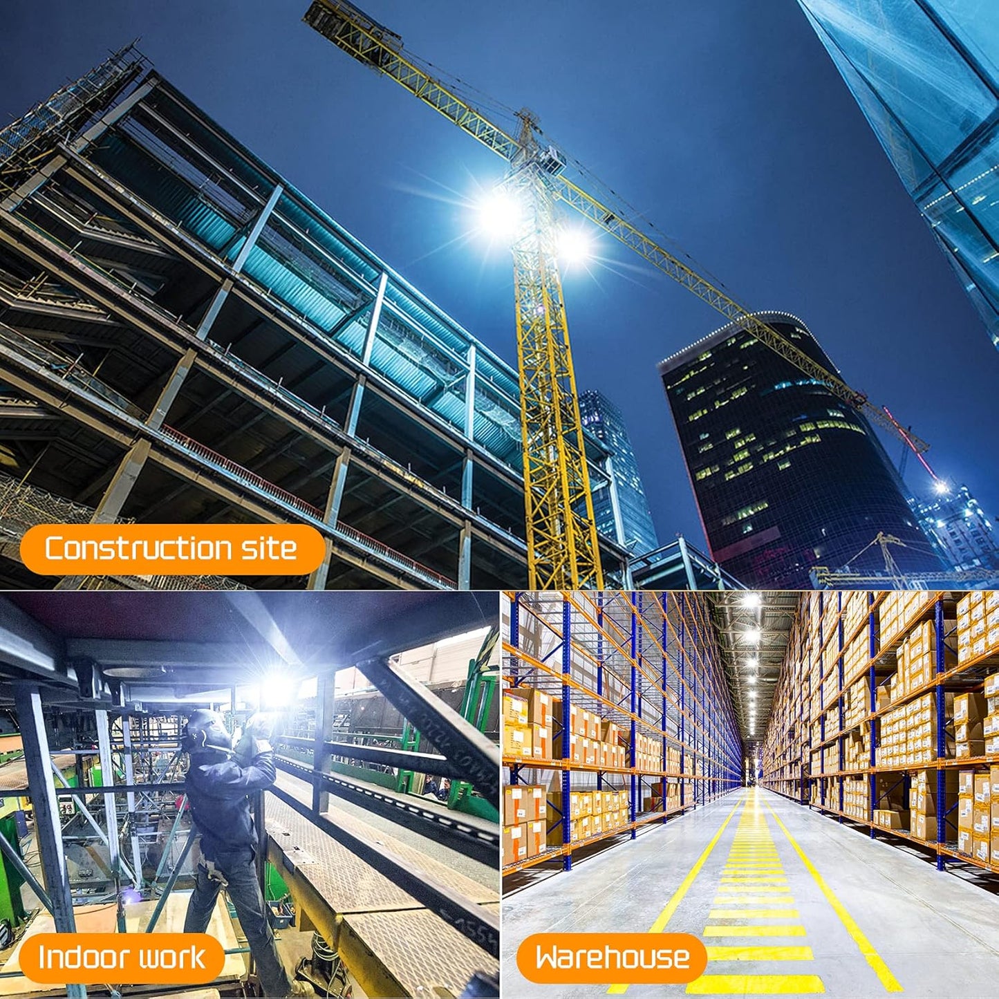 LED Work Light, 150W, 5000K, 22,500 Lumens, 100-277 VAC