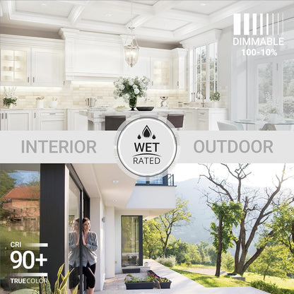 6 Inch Square LED Recessed Light, 10W, Selectable CCT, 1,100 Lumens, 120 VAC