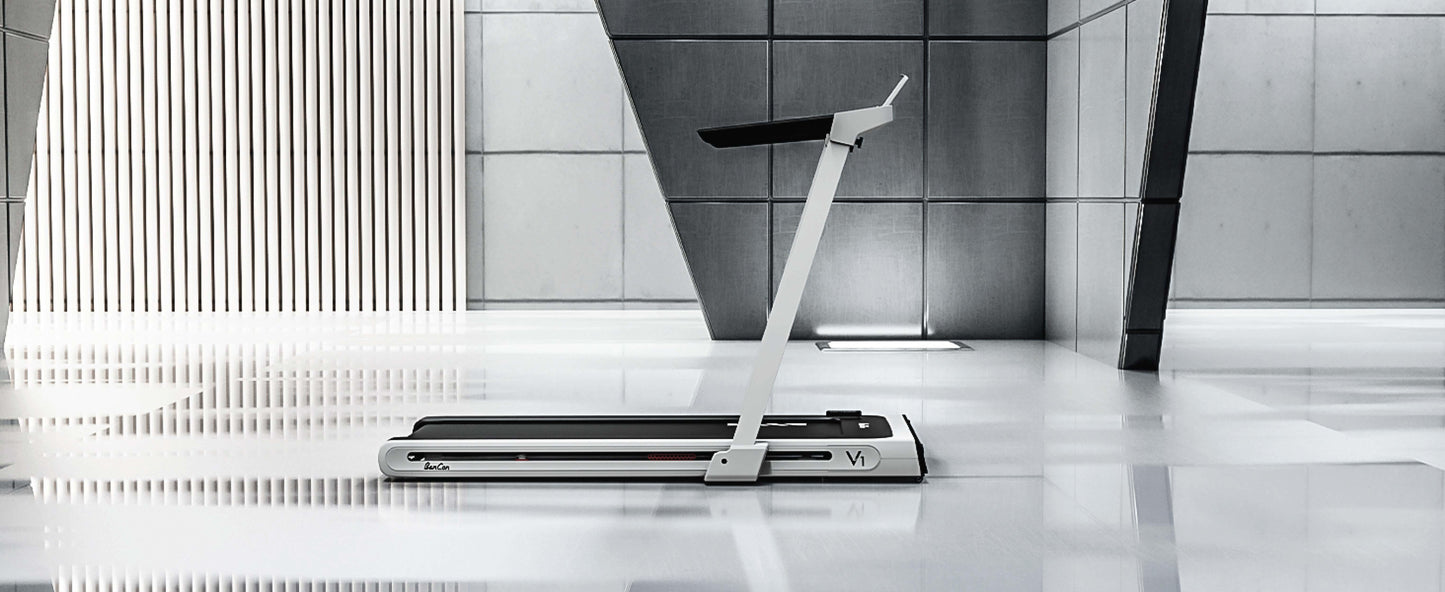Low Profile Treadmill - Muscle D Fitness - LED Display - Heart Rate Monitor - Flex Deck for Low Impact - Adjustable Speed - Phone / Tablet Holder
