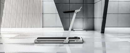 Low Profile Treadmill - Muscle D Fitness - LED Display - Heart Rate Monitor - Flex Deck for Low Impact - Adjustable Speed - Phone / Tablet Holder