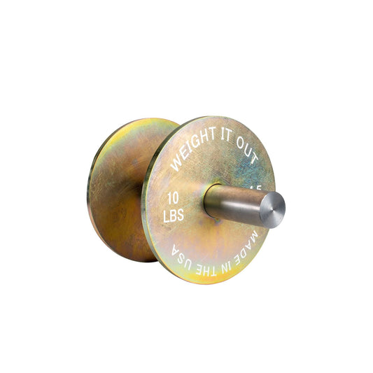 Solid Steel Loadable Dumbbell Sets - perspective view 10 lbs (gold)