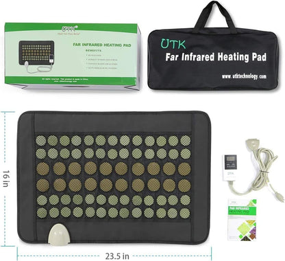 Far Infrared Natural Jade and Tourmaline Heating Pad, 23.5" x 16"