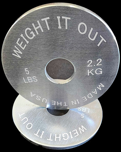 Solid Steel Loadable Dumbbell Sets - top view layout 5 lbs (silver)
