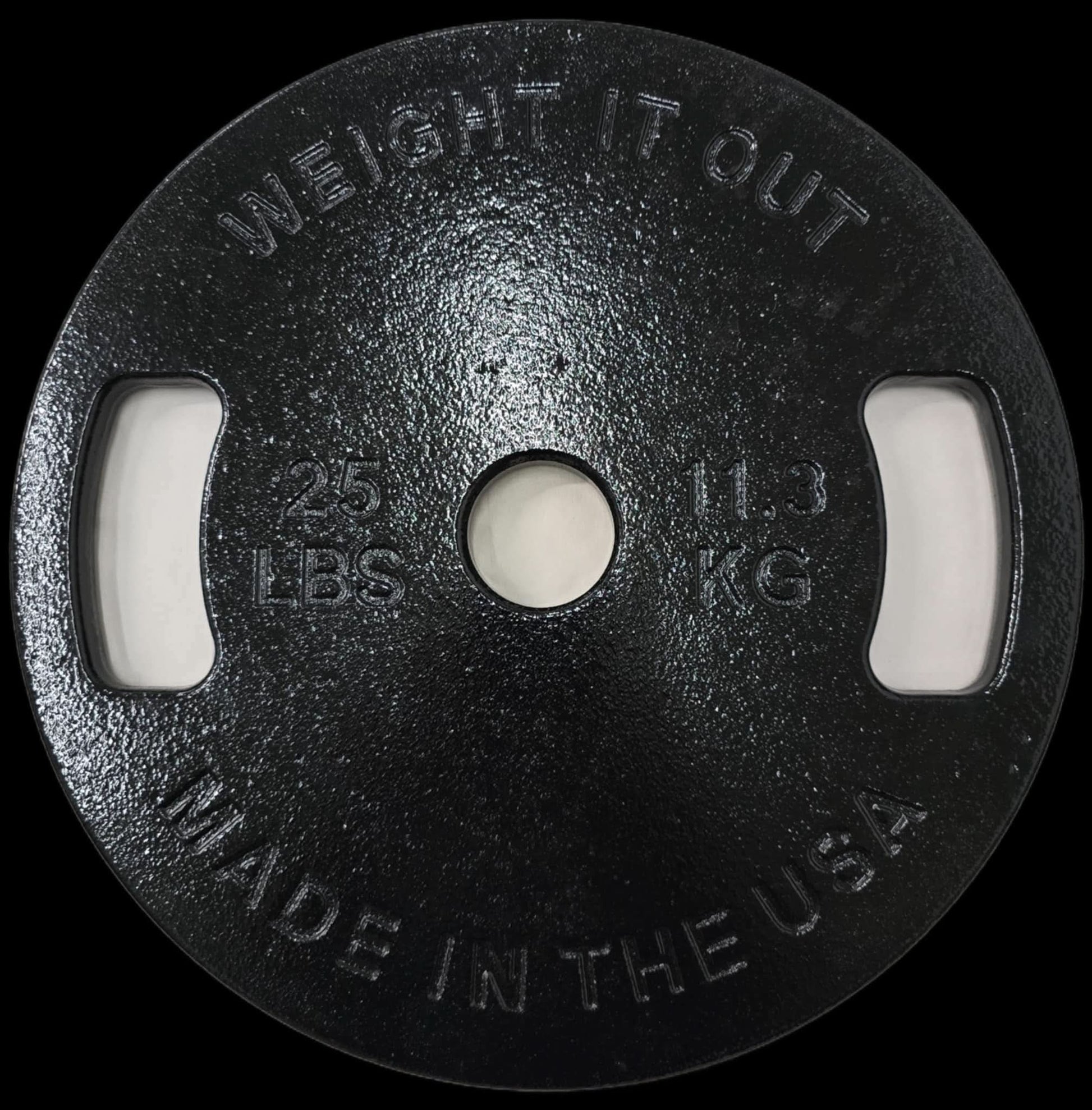 Cast Iron Machined Weight Plate Sets - top view 25 lbs (black finish)