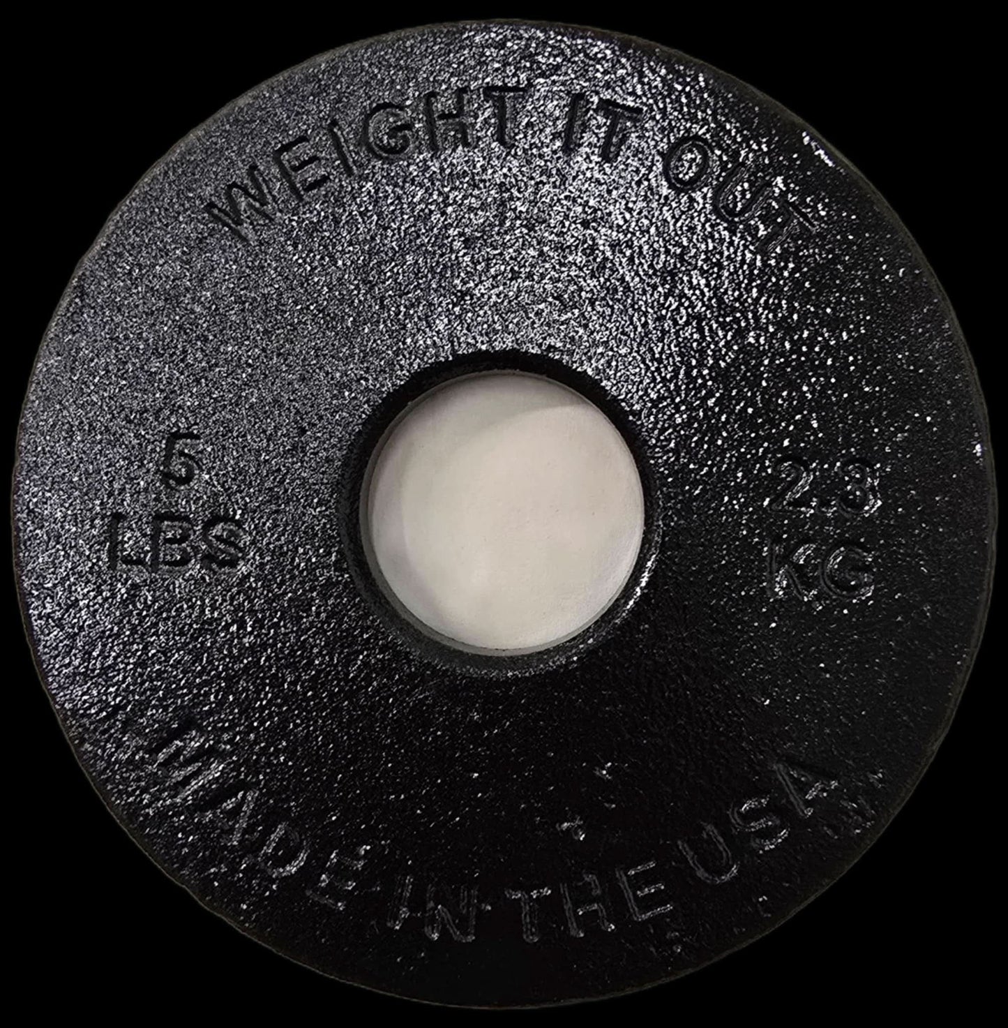 Cast Iron Machined Weight Plate Sets - top view 5 lbs (black finish)