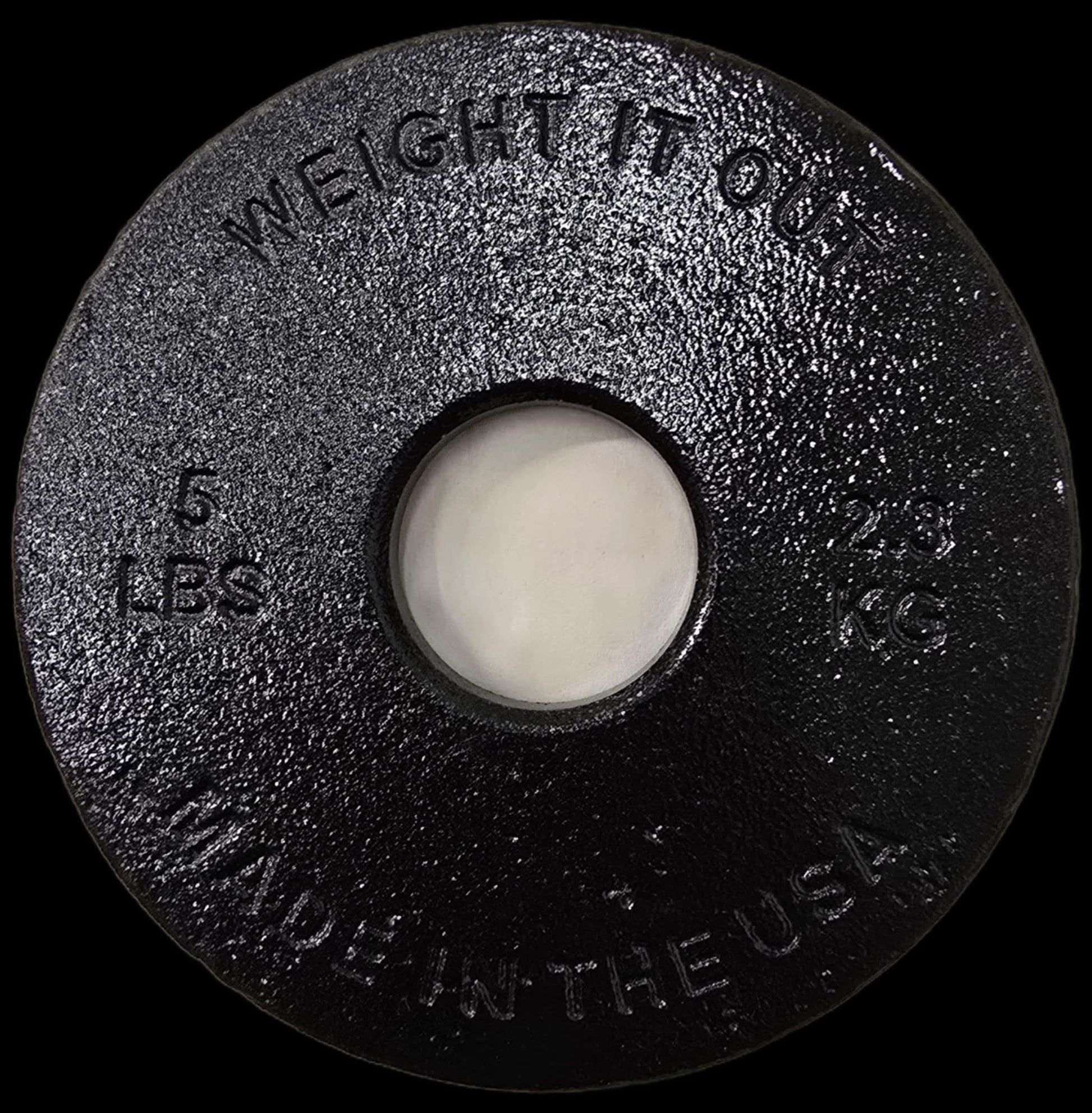 Cast Iron Machined Weight Plate Sets - top view 5 lbs (black finish)