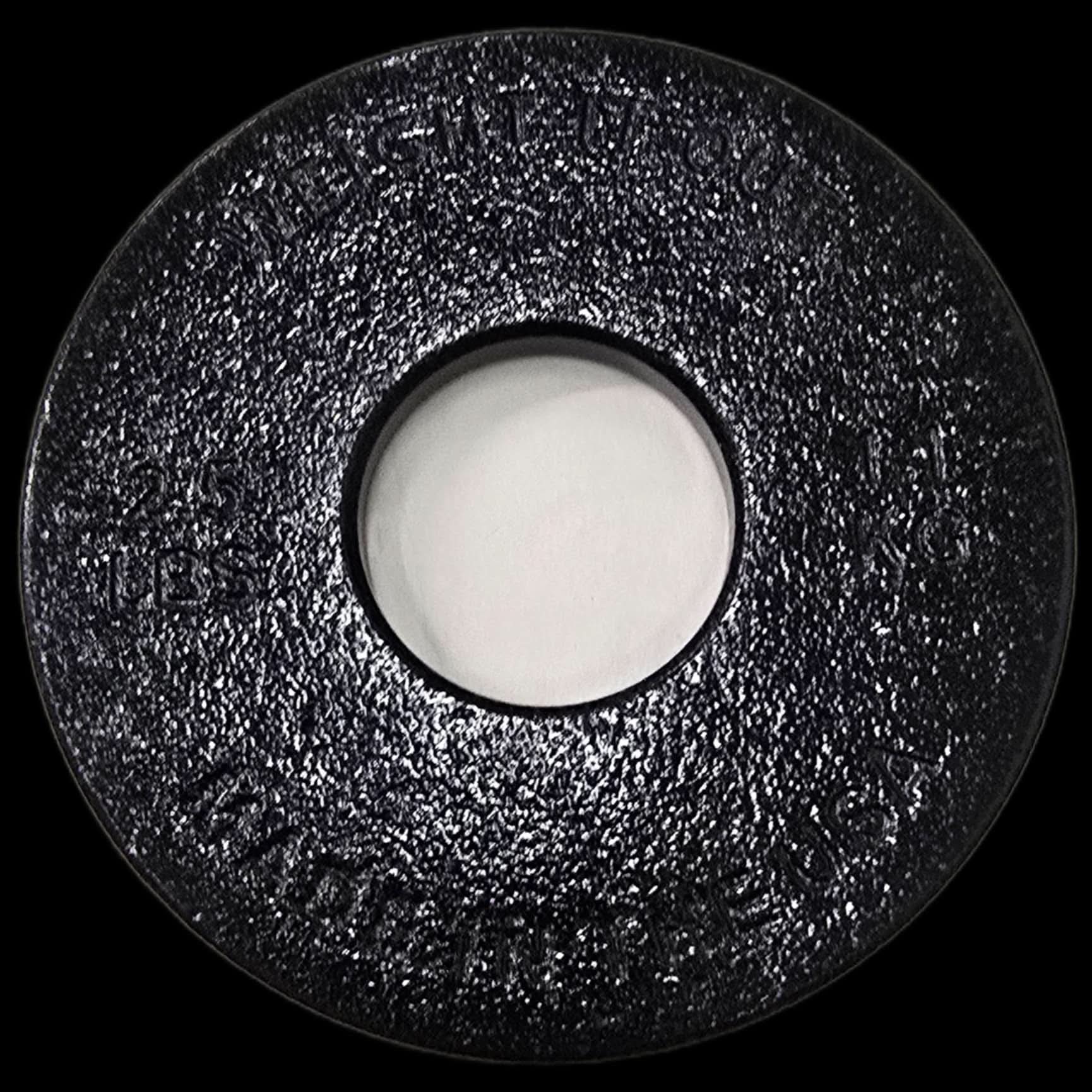 Cast Iron Machined Weight Plate Sets - top view 2 lbs (black finish)