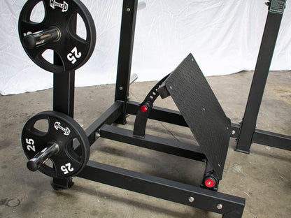Excel Pendulum Squat - Muscle D Fitness - Plate Load Squat Machine - Weight Storage Pegs - Adjustable Foot Plate