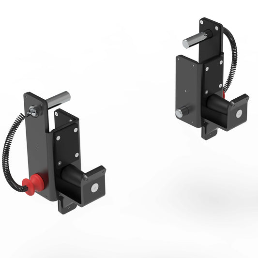 Viper Roller J-Cups showcasing adjustable design for power racks, enhancing lifting precision and convenience.