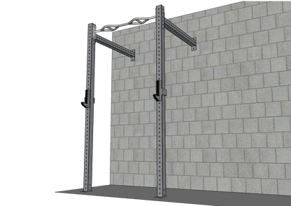 TGrip Commercial 4' Wall Mount Rig Weight Set - 3x3 Steel - Functional Multi-Grip Pull-Up - Sandwich Style J-Hooks
