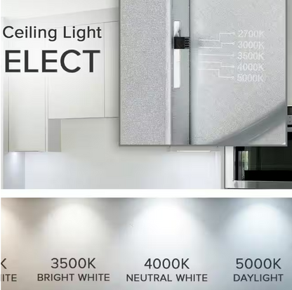 12 Inch Ceiling Light, Surface Mount, 25W, Selectable CCT, 1,750 Lumens, 120 VAC