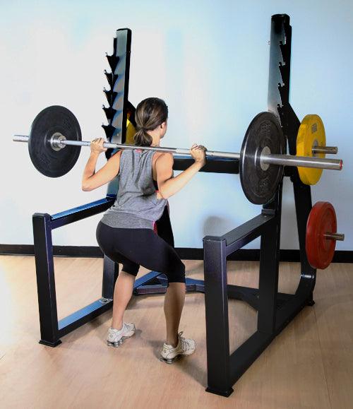 Commercial Squat Rack Kits - Muscle D Fitness - Gym Storage - Black / Silver
