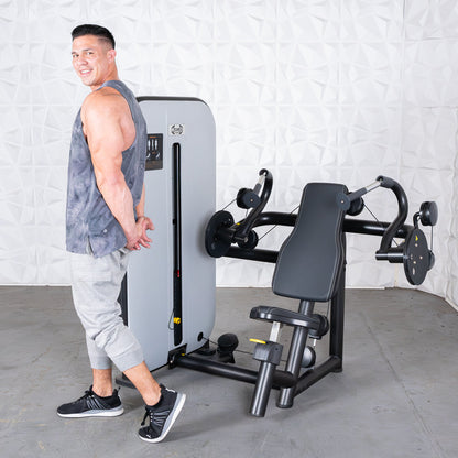 Vogue Triceps Extension - Muscle D Fitness -  Pin Selectorized - Adjustable Seat - Arm Workout