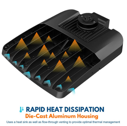 LED Area Light, Selectable 170W/200W/220W/240W and CCT, 36,000 Lumens, 120-277 VAC, Shorting Cap Included