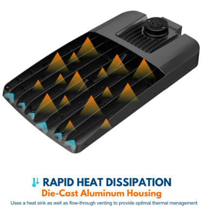 LED Area Light, Selectable 240W/260W/280W/310W and CCT 3000K/4000K/5000K, 46,500 Lumens, 120-277 VAC, Shorting Cap Included