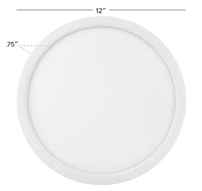 12 Inch Ceiling Light, Surface Mount, 25W, Selectable CCT, 1,750 Lumens, 120 VAC