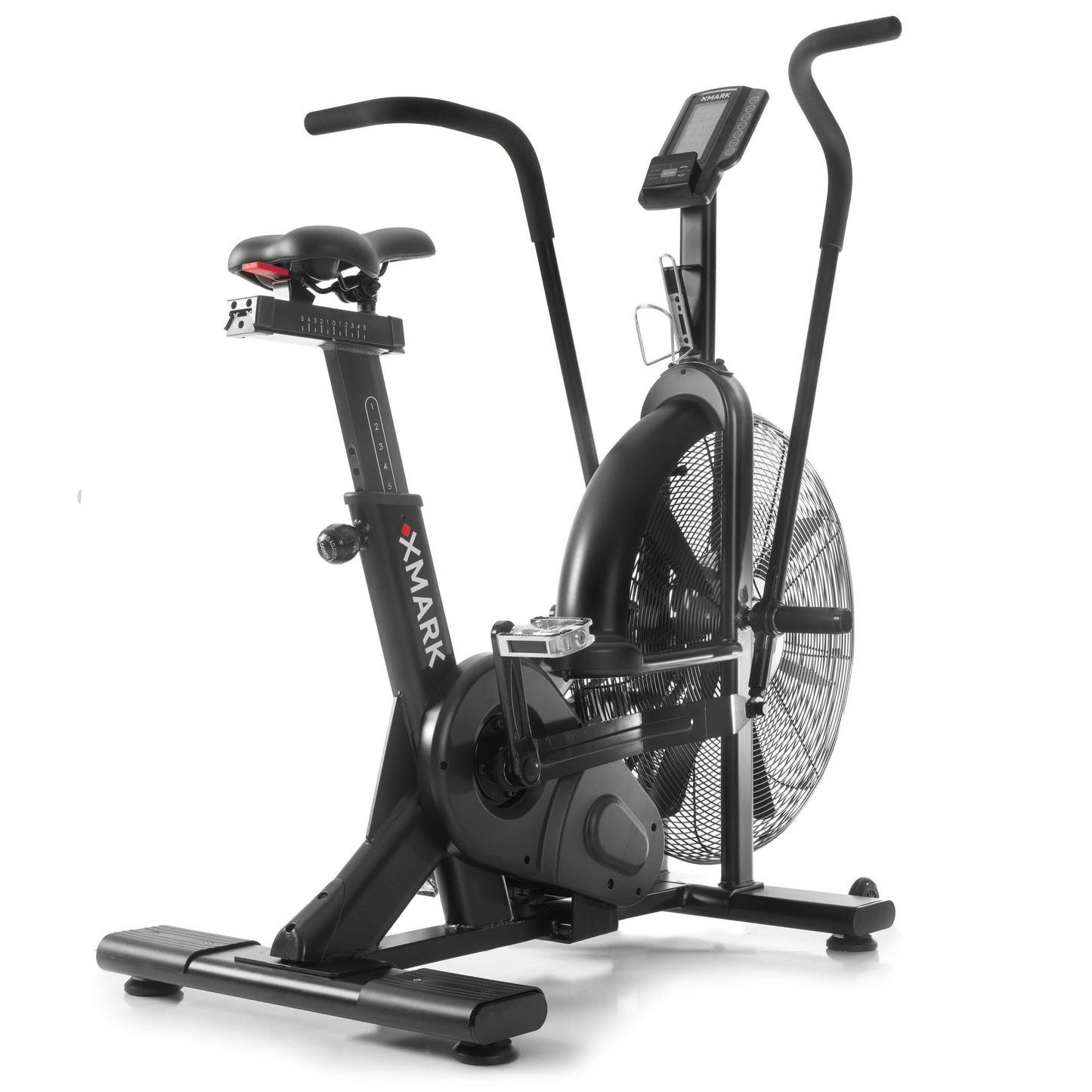 CAT 3 Hurricane commercial air bike features adjustable seat, fan resistance, and dual action handlebars for full body workouts.