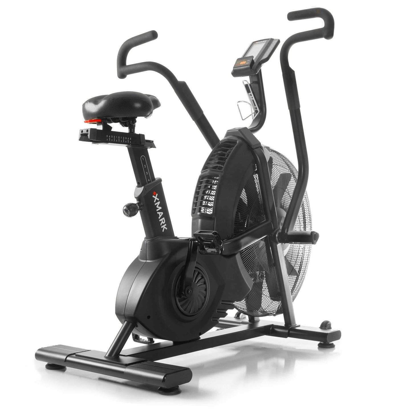 CAT 5 Hurricane Commercial Air Bike designed for performance in HIIT workouts with fan resistance and adjustable seat.