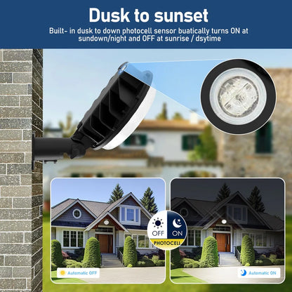 LED Barn Lights - Built-in Photocell, Selectable 100W/80W/60W and CCT, 120-277 VAC, 12000 Lumens